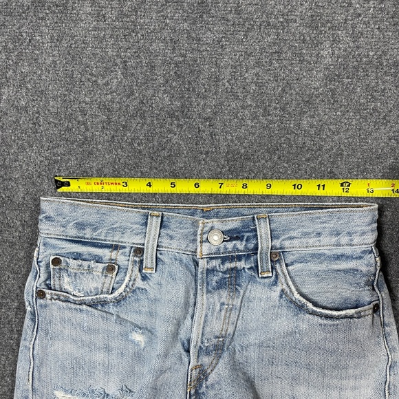 Levis 501 Womens Size 24 Denim Jean Distressed Cut Off Light Wash 0916 - Picture 6 of 9